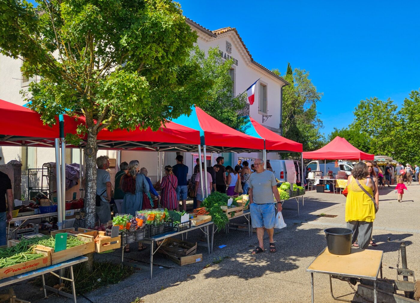 Photo d'un stand du marché dominical